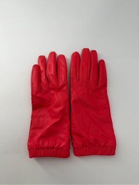 Cos Red Leather Gloves